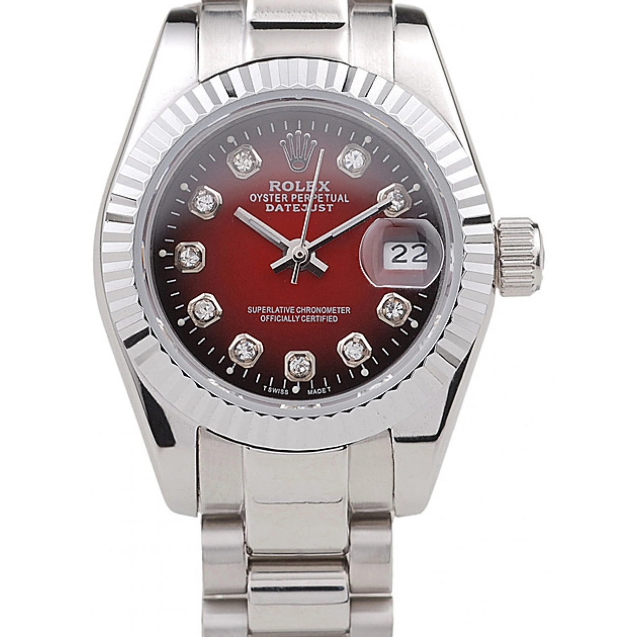 Best AAA Replica Sites Two Rolex Steel Stainless Datejust Polished Red Dial Tone 0716
